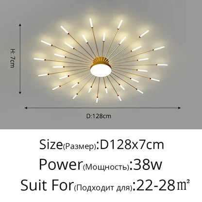 Gold-toned DecorBites LED chandelier lights with central circular fixture and white LED bulbs for modern indoor lighting
