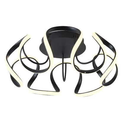 Modern black and cream led chandelier by decorbites with sleek curved arm design for indoor living spaces
