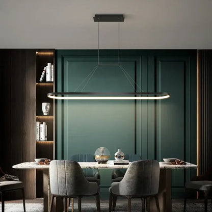 Modern black rectangular pendant light with sleek minimalist design and thin cables in decorbites led chandelier pendant