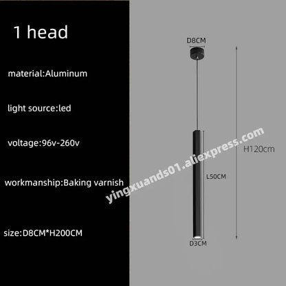 Black cylindrical aluminum decorbites led chandelier stairs pendant with modern design for hotel lobby decor