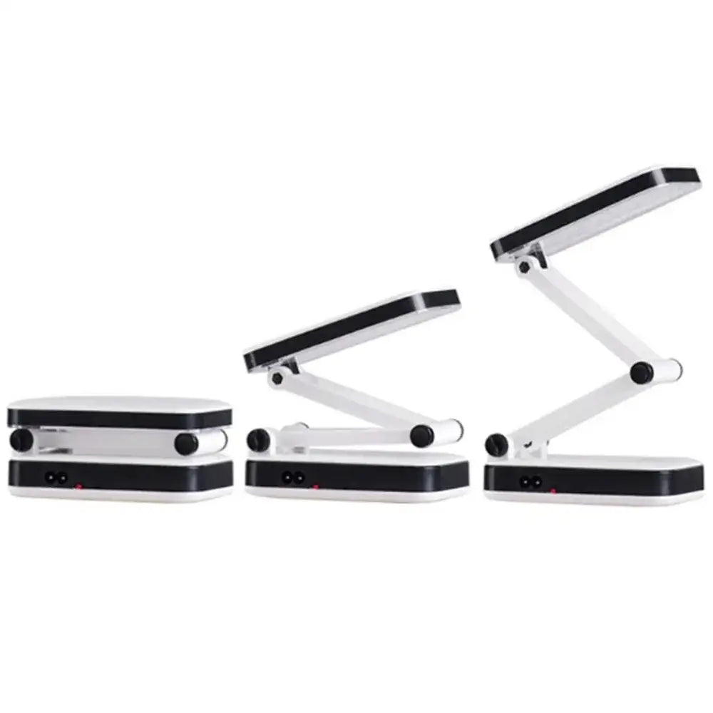 Decorbites led folding desk lamp in white and black with sleek modern design and 24 rechargeable led lights for reading