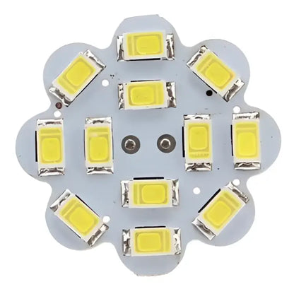 Decorbites led g4 bulb 2w with silver base and twelve yellow smd5630 leds in a flower pattern for home lighting