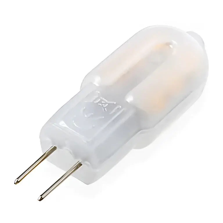 Clear plastic decorbites led g4 bulb 2w 220v with two metal pins and 12x smd2835 bi-pin base