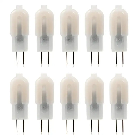 Ten clear glass decorbites led g4 bulb 2w 220v with bi-pin 12xsm2835 arranged in a neat grid
