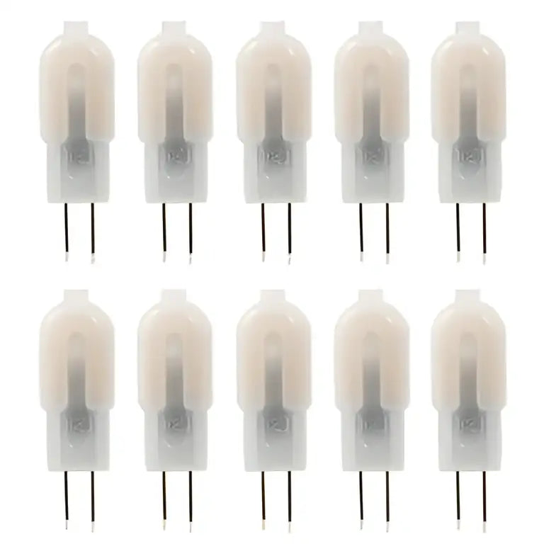 Ten clear glass decorbites led g4 bulb 2w 220v with bi-pin 12xsm2835 arranged in a neat grid