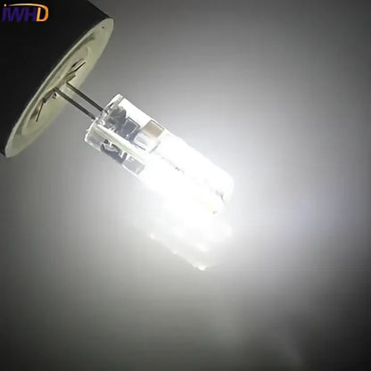 White led g4 bulb with clear glass casing and metallic base for chandeliers by DecorBites led 3W 12V 210LM