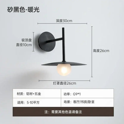 Sleek matte black decorbites led g9 wall lamp with aluminum metal construction, minimalist industrial modern sconce