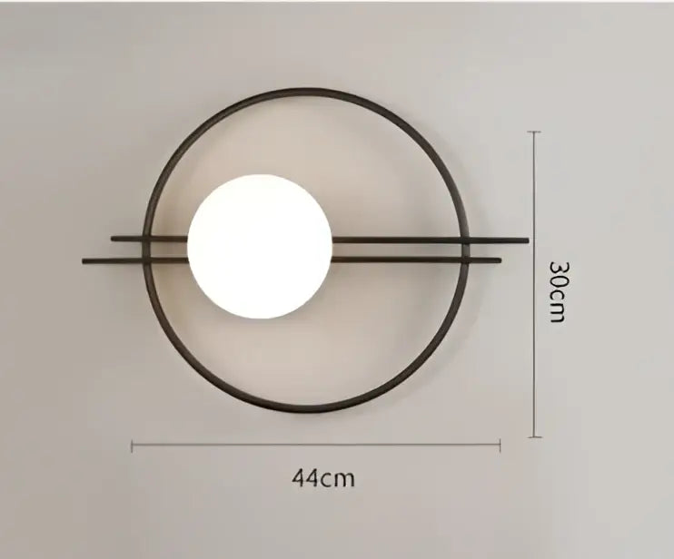 Modern minimalist decorbites led g9 wall sconce with black metal frame and white spherical light for living room lighting