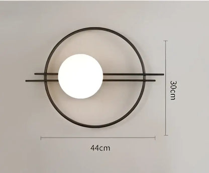 Modern minimalist decorbites led g9 wall sconce with black metal frame and white spherical light for living room lighting