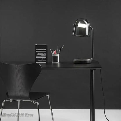 Modern black floor lamp with sleek curved metallic shade decorbites led glass floor lighting fixture for living room