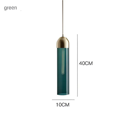 Teal-green decorbites led glass pendant chandelier with brass top cap for kitchen restaurant bar decor pendant light