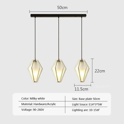 DecorBites led glass pendant light featuring milky white acrylic glass shades and sleek black hardware base for modern decor