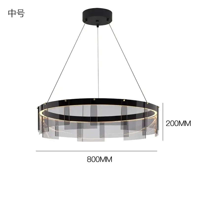 Modern black and clear acrylic led glass ring pendant lights by decorbites led glass for stylish home décor