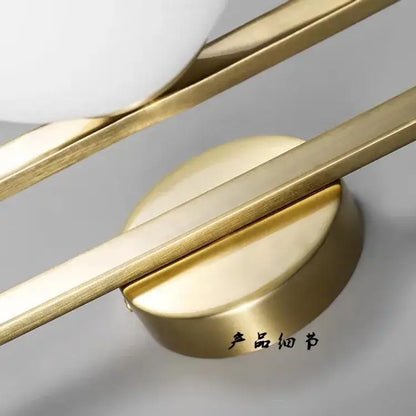 Decorbites led glass wall sconce with gold-toned metal rods and frosted white glass globe for modern home decor