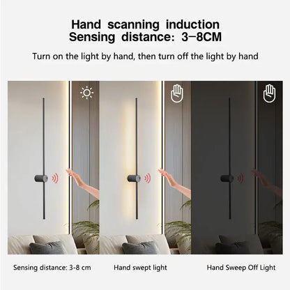 Modern black minimalist decorbites led hand induction wall sconce with hand induction lighting for corridor and bedroom use