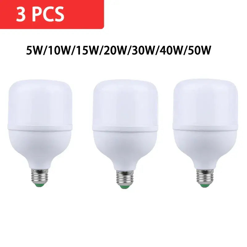 Three white decorbites led highlight lamps with frosted plastic bodies and metallic screw bases for home decor