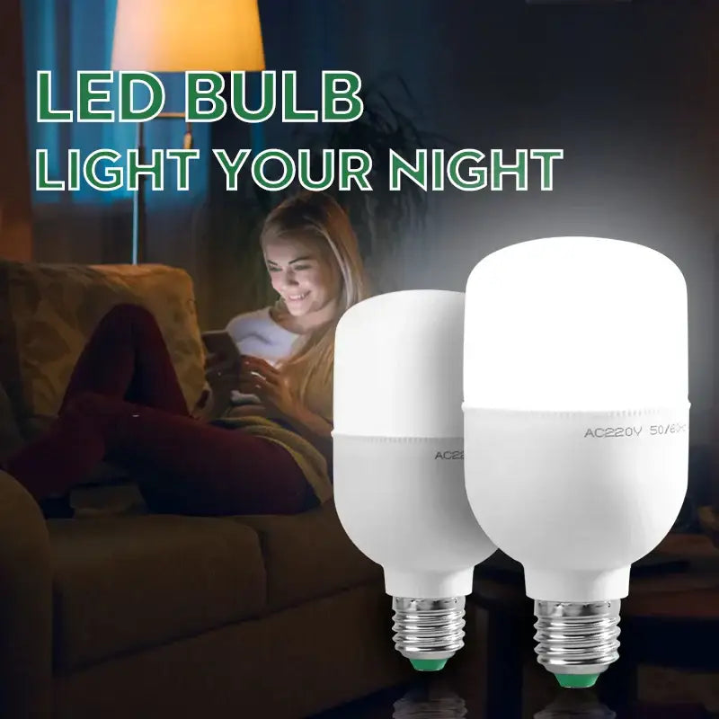 Two white DecorBites led highlight lamps with frosted glass finish and metallic screw bases for home decor