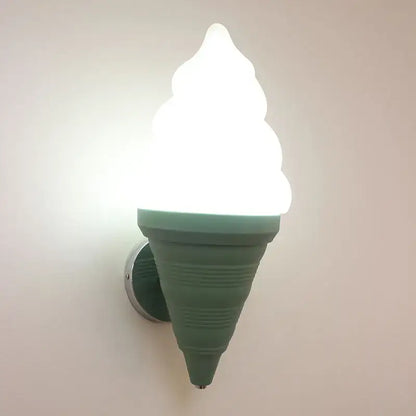 Mint green decorbites led ice cream wall lamp featuring a glowing white light for modern kitchen and children’s bedroom lighting