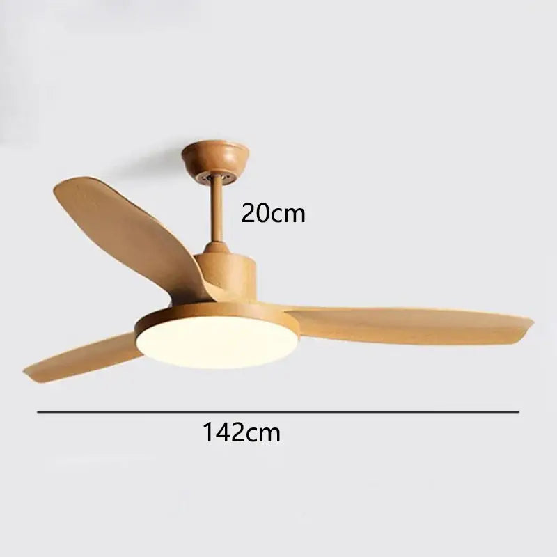 DecorBites™ modern wooden ceiling fan lights with three sleek blades and integrated LED light for indoor use