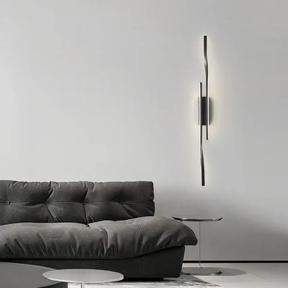 Modern minimalist decorbites led indoor wall lamp with sleek black metal arms and rectangular led indoor copper fixture