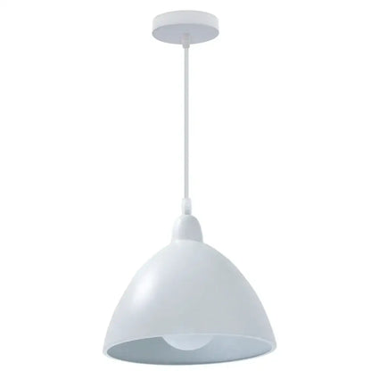 White matte-finished decorbites led industrial pendant lamp with dome-shaped shade for stylish living room decor lighting