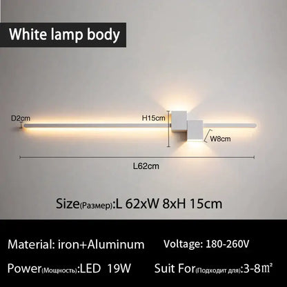 Modern white DecorBites LED interior wall lamp with sleek iron and aluminum minimalist design for wall lighting