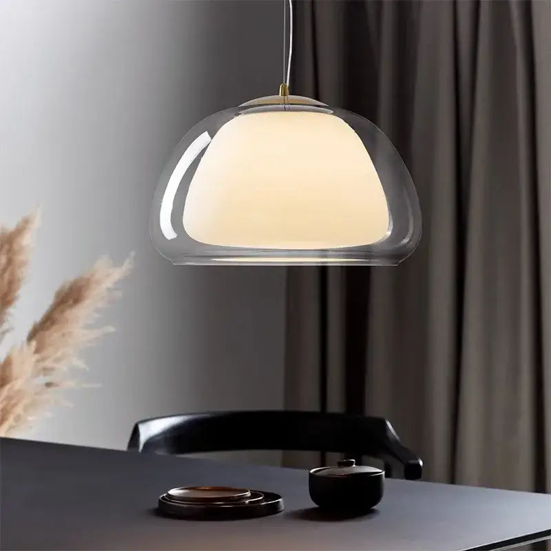 Modern pendant light decorbites led jelly with clear glass dome and warm diffused light for living room or dining table