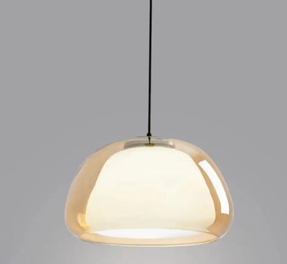 Sleek translucent gold led jelly glass pendant light by decorbites with smooth dome shape and soft glowing interior