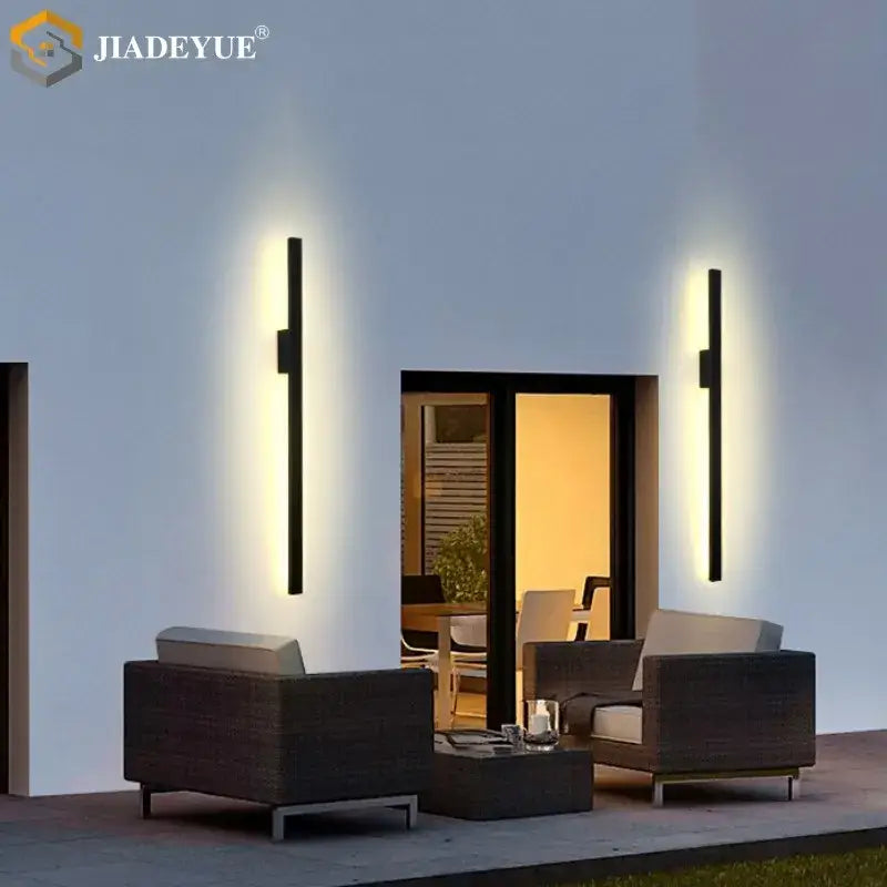 Black rectangular wall lamp decorbites led long with sleek modern design emitting warm light for living room decor