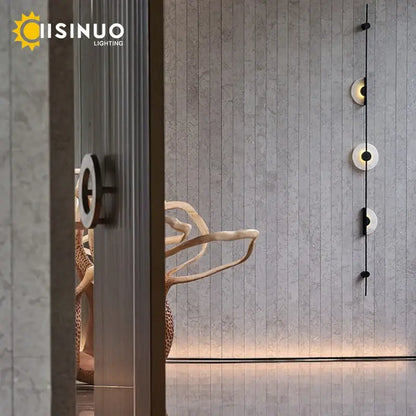 Modern minimalist decorbites led marble wall lights with black metal sconces and warm circular led marble lighting
