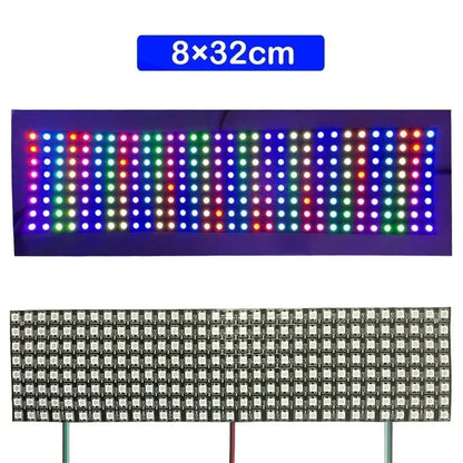 Decorbites led matrix panel light 8x32cm with colorful rgb lights on black circuit board for digital displays