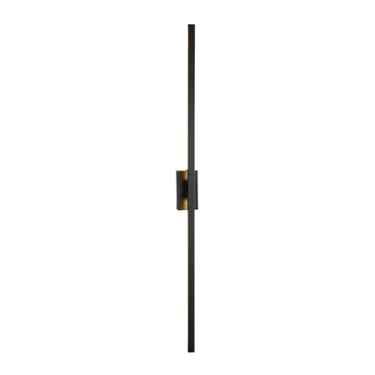 Decorbites led metal black wall lamp with gold-accented rectangular light fixture and slim vertical tube design