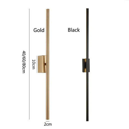 Modern minimalist decorbites led metal tube wall lamp in sleek gold and matte black with 10cm mounting base for foyer