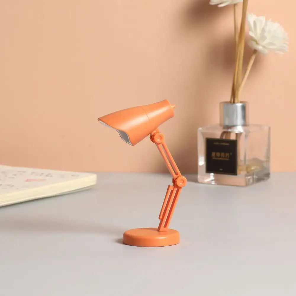 Orange decorbites led mini desk lamp with articulated arm, magnetic base, and eye protection for study and bedroom use