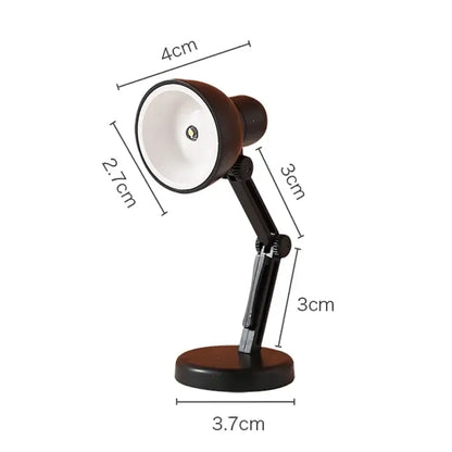 A decorbites led mini adjustable desk lamp with dark brown metal body white interior shade and night light function