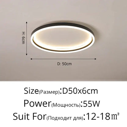 Modern circular decorbites led minimalist chandelier with sleek black frame and warm white led ring in golden finish