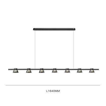 Modern black metal pendant lights with six adjustable spotlights for kitchen island by DecorBites LED minimalist
