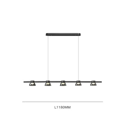 Modern black decorbites led minimalist pendant lights with five adjustable spotlights for kitchen island lighting