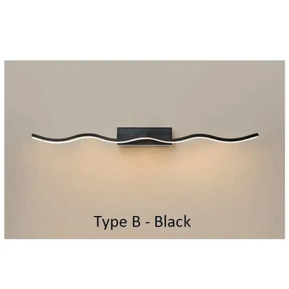 Black wavy led wall sconce with sleek modern design for decorbites led mirror bathroom and mirror bathroom wall use