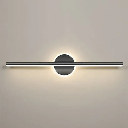 Modern black minimalist decorbites led mirror wall lamp with cylindrical bar and warm ambient led mirror light