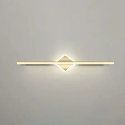 Modern gold-finished wall lamp with sleek linear design and diamond-shaped light for DecorBites led mirror light use