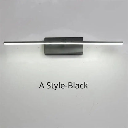 A sleek black decorbites led mirror light wall lamp with a minimalist rectangular design for modern indoor use