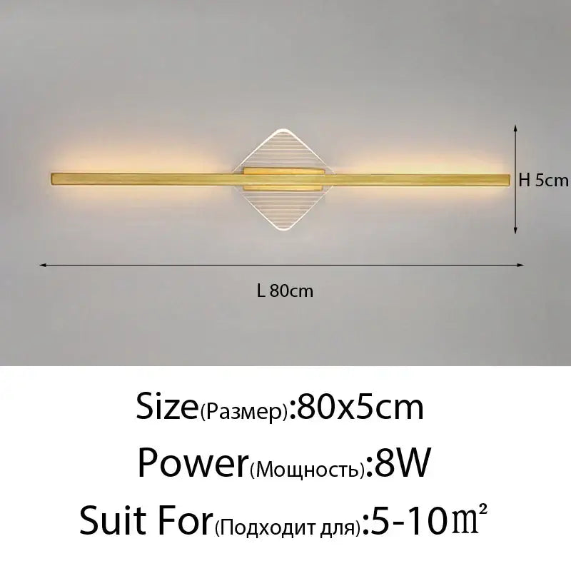Modern gold-toned wall lamp with illuminated diamond-shaped diffuser in decorbites led mirror wall for minimalist decor