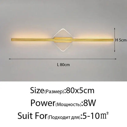 Modern gold-toned wall lamp with illuminated diamond-shaped diffuser in decorbites led mirror wall for minimalist decor