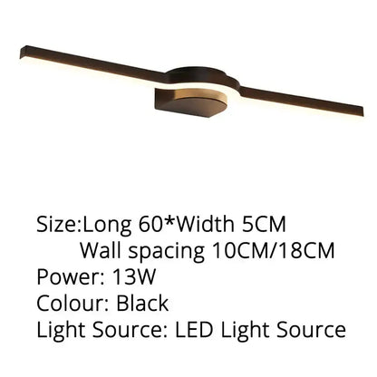 Black modern led ceiling light with sleek minimalist design featuring two elongated arms by decorbites led mirror wall sconces