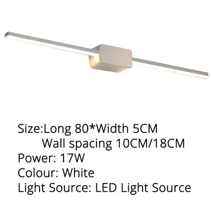 White decorbites led mirror wall sconces with sleek modern design featuring two bars for bathroom or kitchen use