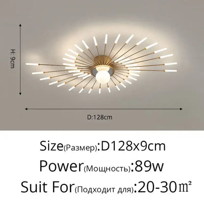 Decorbites™ modern ceiling lights with gold-toned finish and frosted glass rods for bedroom hall and living room