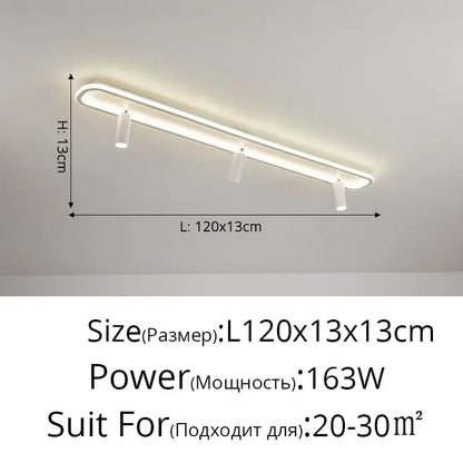 Modern chandelier decorbites led modern white ceiling light with sleek elongated design and three adjustable spotlights