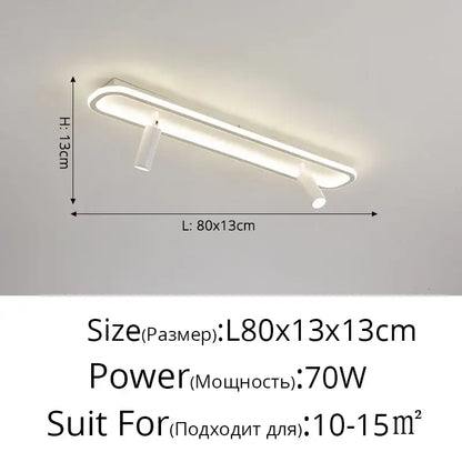 Modern chandelier decorbites led modern white ceiling light with sleek rectangular design and integrated spotlights for indoor use