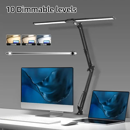 Black decorbites led monitor desk lamp with 10 dimmable levels and three color temperature settings for eye care